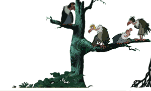 Gif animé vautours sur un arbre